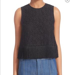 Derek Lam 10 Crosby lace blouse with fringe bottom